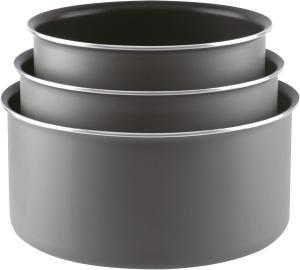 Image Lot de 3 Casseroles Sitram 710876 Revêtement sans PFOA + manche amovible - Coloris Taupe Ø 16/18/20 cm