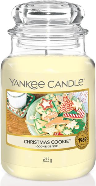 Image Bougie Parfumée Yankee Candle 115504EZ Cookie de Noël - Format jarre jusqu’à 150 heures de combustion