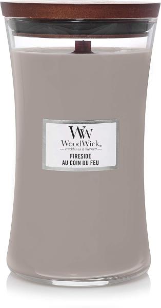 Image Grande bougie parfumée WoodWick 93106E en jarre avec mèche qui crépite