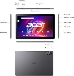 Image Tablette Tactile 11'' 2K Acer Iconia Tab P11 - WUXGA IPS - RAM 8 Go, SSD 128 Go - MediaTek MT8781 - Noir Métal