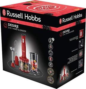 Image Mixeur Plongeant 3en1 Russell Hobbs 24700-56 - hache, fouette, mixe - Bol doseur 700 ml, pièces amovibles, 2 vitesses