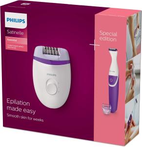Image Coffret Philips BRP505/00 Epilateur électrique Satinelle Essential- Epilation Corps et Maillot 4 accessoires