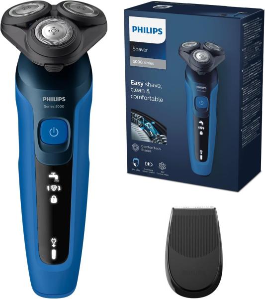 Image Rasoir électrique Philips Series 5000 S5466/18 ComfortTech à 360° - Tondeuse de précision SmartClick