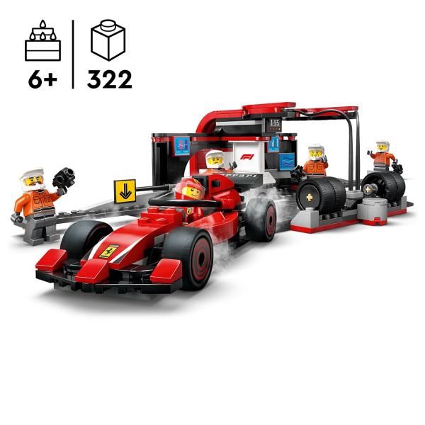 Image Pack Lego City 60443 Arrêt au stand de F1® avec voiture Ferrari - Avec Pilote et 4 mécaniciens + 25% en Ticket Cagnotés