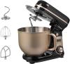 Image Robot pâtissier Bestron AKM2000SAT - 4-en-1, bol de 6 litres, inclus crochet pétrisseur, fouet et batteur plat, 6 vitesses + fonction Pulse, Beige