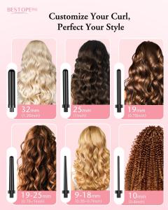 Image BESTOPE PRO 6 en 1 - Ensemble de fer à friser avec différentes pièces jointes
