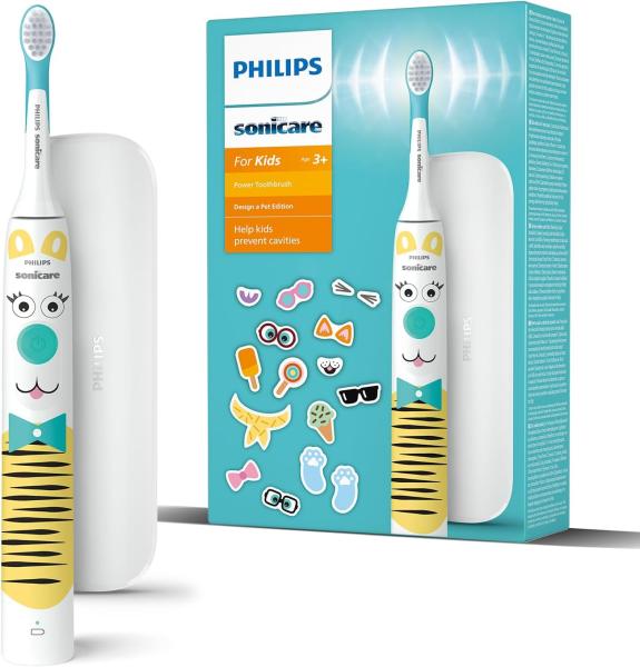 Image Brosse à dents électrique Enfant Philips HX3603/01 Sonicare For Kids - edition design avec animaux de compagnie et autocollants