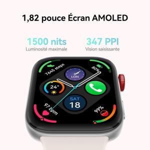 Image Smartwatch HUAWEI Watch FIT 3 - Écran AMOLED 1,82", Design Ultra-Fin + iOS & Android, GPS, Nylon Gris + Watch FIT 3 Strap Bracelet Noir