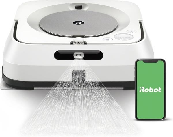 Image Robot Laveur de Sols iRobot m6138 Braava Jet m6 Premium, Connecté, avec Pulvérisateur d'eau et Navigation Avancée