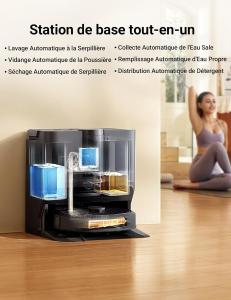 Image Robot Aspirateur Laveur Eureka J20-EU-VD - Serpillière à Chenille 17 N, 6000mAh - Détection de Tapis, AI Détection d'Obstacles