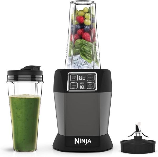Image Mixeur Ninja BN495EU Auto-iQ - 2 programmes automatiques : Blend & Max Blend, réglage des impulsions, 2 gobelets de 700 ml avec couvercles, 1000 W