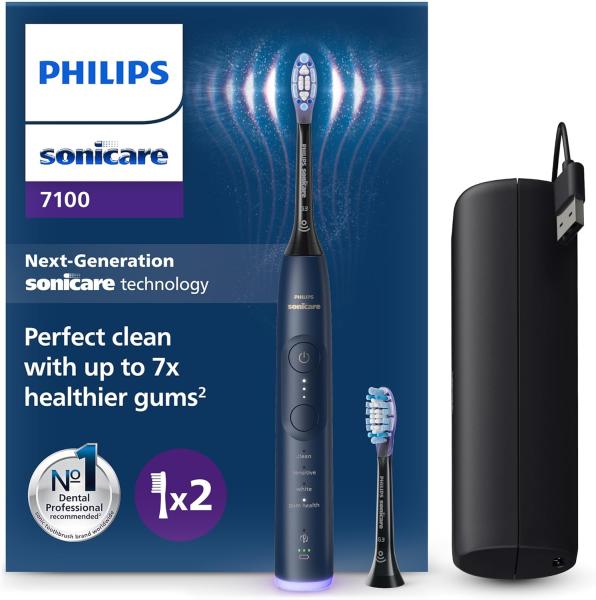 Image Brosse à dents électrique Philips HX7423/01 Sonicare 7100 - EasyStart, SmarTimer et BrushPacer, Bleu