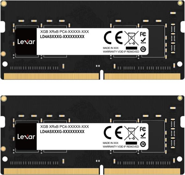 Image Pack RAM PC Portable 32Go (2x16Go) Lexar LD4S16G32C22ST-BGD SODIMM DDR4 - DRAM 3200 MHz - 260-Pin