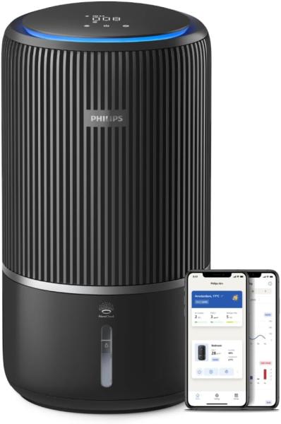 Image Purificateur d'Air et Humidificateur 2 en 1 Philips C3421/13 Série 3400 - Filtre HEPA NanoProtect + Filtre à Charbon Actif