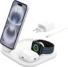 Image Socle de Recharge 3-en-1 Belkin WIZ029vfWH BoostCharge - Aimanté et Pliable Qi2 - 15 W, Compatible MagSafe, iPhone 16/15, Apple Watch, AirPods