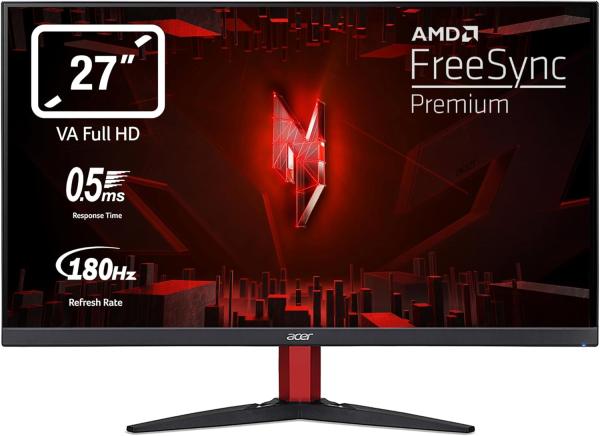 Image Écran PC Gaming 27" FHD Acer Nitro KG272S3bmiipfx - 180 Hz (1920x1080, 16:9, FreeSync, 1ms VRB, 250 Nits, Comfyview, BlueLightShield