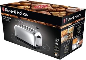 Image Grille Pain Russell Hobbs 23520-56 Toaster 2 Fentes longues 4 Toasts/ 2 Tranches baguette - Victory Acier Inox