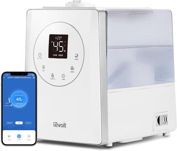 Image Humidificateur d'Air LEVOIT LV600S LUH-A602S-WEU -  6L Haut Remplissage, Intelligent WiFi Froid et Chaud