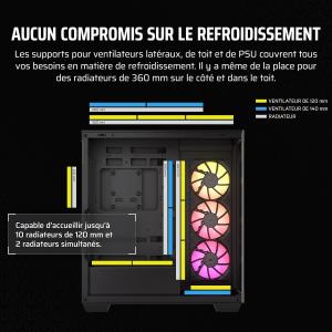 Image Boîtier PC ATX Mid-Tower CORSAIR iCUE Link 3500X RGB + 3X Ventilateurs iCUE Link RX120 RGB - Noir