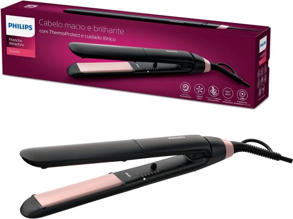 Image Lisseur Cheveux Femme Philips BHS378/00 ThermoProtect StraightCare Essential Noir, ‎23.4 x 18.6 x 7.2 cm