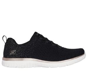 Image Skechers 104424 Virtue - Lucent - Chaussures Marche Femme - Memory Foam Noir/Or BKRG ou Blanc/Argent WSL