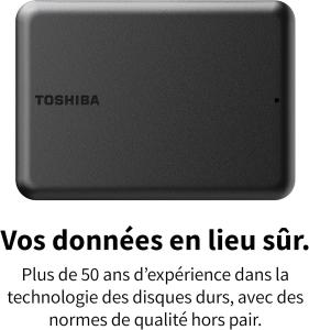 Image Disque HDD Portable 1To Toshiba HDTB510EK3AB Canvio Partner Externe - 2.5" - USB 3.2 Gen 1, compatible Mac et Windows