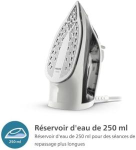 Image Fer à Repasser Vapeur Philips DST2020/80 Séries 2000 - Défroissage Rapide. 4 Réglages. Semelle Céramique - Gris