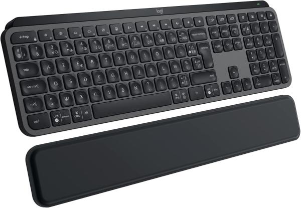 Image Clavier Sans Fil et Repose Poignet Logitech MX Keys S PLUS - Silencieux, Plat, Rétroéclairé, Ergonomiques AZERTY Gris