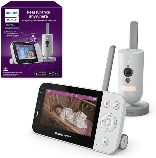 Image Babyphone Philips SCD923/26 Avent - Caméra Full HD 1080p, Vision Nocturne Infrarouge - Secure Connect, 12 Heures d'autonomie