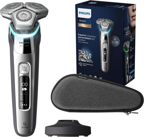 Image Rasoir électrique Philips S9975/35 S9000 Series Wet & Dry pour hommes couleur Argent chromé avec lames Lift & Cut