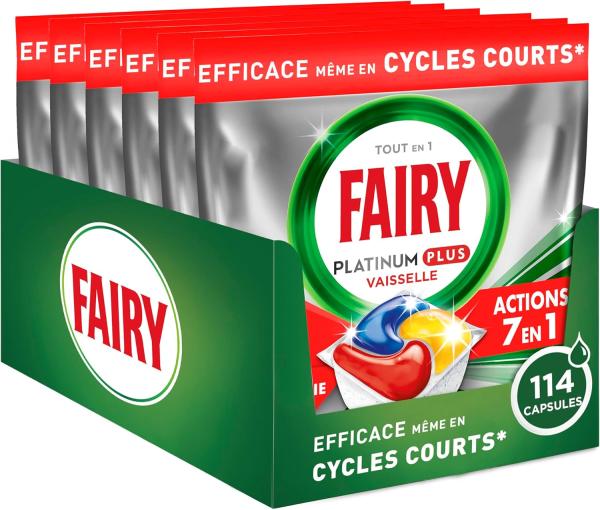 Image 114 pastilles lave vaisselle Fairy Platinum Plus Tout-en-1