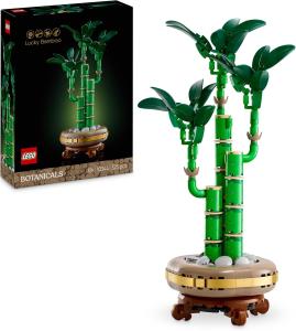 Image Le Bambou de la Chance LEGO 10344 Botanicals - Plante Artificielle pour décoration intérieure - Pot et Socle Effet Bois