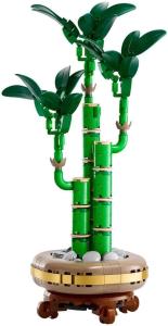 Image Le Bambou de la Chance LEGO 10344 Botanicals - Plante Artificielle pour décoration intérieure - Pot et Socle Effet Bois