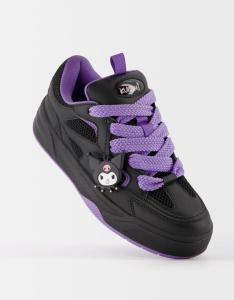 Image Kuromi Sneakers skate Femme - STARFIT 1416/560/040 - Semelle Souple - Noir Violet - Tailles 35 à 41