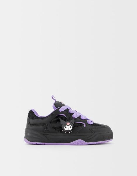 Image Kuromi Sneakers skate Femme - STARFIT 1416/560/040 - Semelle Souple - Noir Violet - Tailles 35 à 41