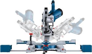 Image Scie Bosch Professional GCM 305-254 D à onglets radiale mobile - avec 1 lame de scie circulaire, 2 supports de pièce, sac à poussière, serre-joint