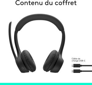 Image Casque Sans Fil Logitech Zone 300 Bluetooth avec Microphone Antiparasite - Noir