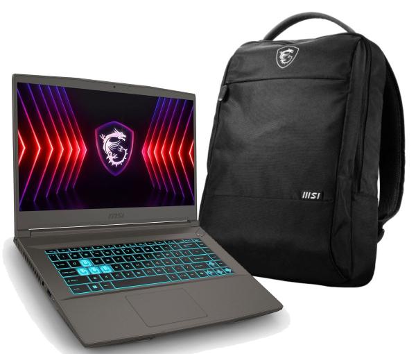 Image Pack Gaming PC Portable 15.6" FHD MSI Thin A15 B7VF-201FR (RAM 16Go, SSD 512Go, RTX 4060) + Sac à dos MSI