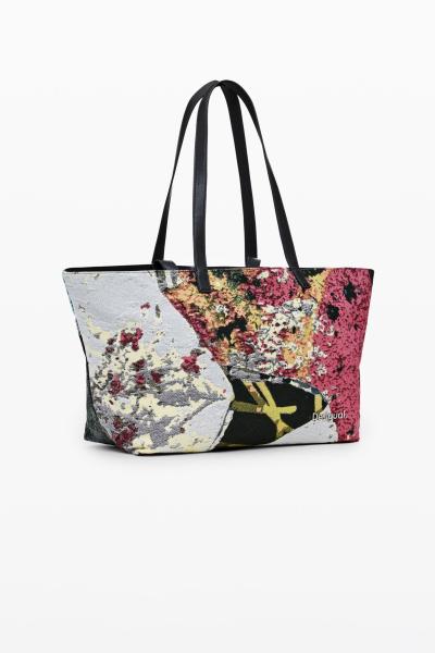 Image Desigual x M. Christian Lacroix - Sac Bouquet Femme multi-poignées avec fermeture éclair - Imprimé de fleurs