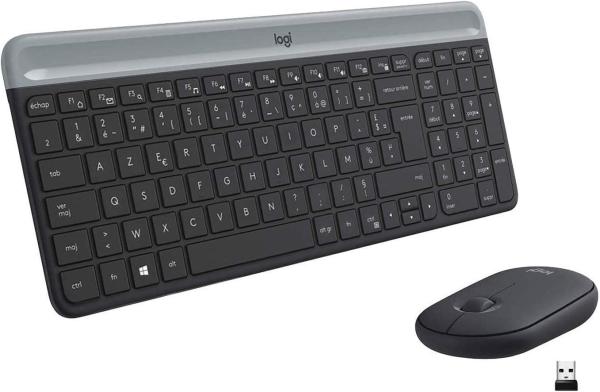 Image Pack Combo Clavier et Souris sans Fil Logitech MK470 - Ultra-Fin, Discret - Clavier AZERTY Français - Noir