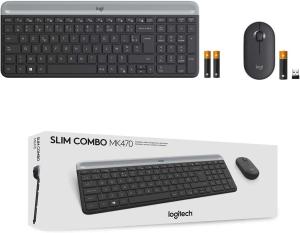 Image Pack Combo Clavier et Souris sans Fil Logitech MK470 - Ultra-Fin, Discret - Clavier AZERTY Français - Noir
