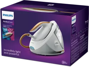 Image PHILIPS PSG7040/10 série 7000 PerfectCare - Centrale vapeur OptimalTEMP SteamGlide - Réservoir d'eau amovible - Blanc