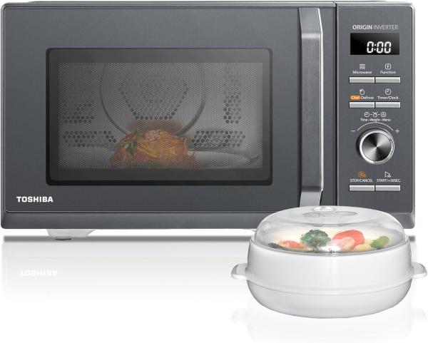 Image Four à Micro-ondes Toshiba MW3-AC26PFI (MG) - 26L Air chaud combiné, 6-en-1 - 900W - Gris Morandi