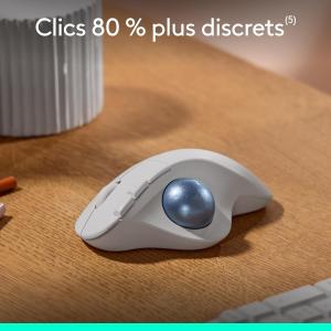 Image Souris Ergonomique sans Fil Logitech Ergo M575S Trackball - Suivi précis et Fluide, pour PC/Mac - Blanc