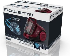 Image Aspirateur sans sac Rowenta RO2933EA Swift Power Cyclonic - Capacité 1,2 L, Haute performance + Brosse parquet - Bordeaux