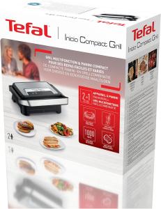 Image Gril Multifonction Tefal GC270D10 Inicio Compact - Fonction Panini - Appareil Facile à Ranger - Machine Nettoyage Facile