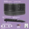 Image Clavier Ergonomique sans Fil Logitech Wave Keys - Repose-Poignets rembourré -  Easy-Switch, Bluetooth, récepteur Logi Bolt