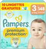 Image Pack 148 Couches Pampers Premium Protection - Taille 3 - 6-10kg + 10 Lingettes Harmonie Aqua Gratuites