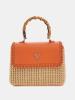 Image GUESS Heloisa Raphia - Sac à bandoulière Femme -  Noir multi ou Nuances d'orange