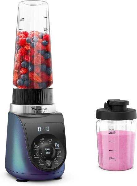 Image Mini Mixeur Moulinex LM19H40F0 Blend Up - lender puissant, 1000W, 8 programmes automatiques - Bleu